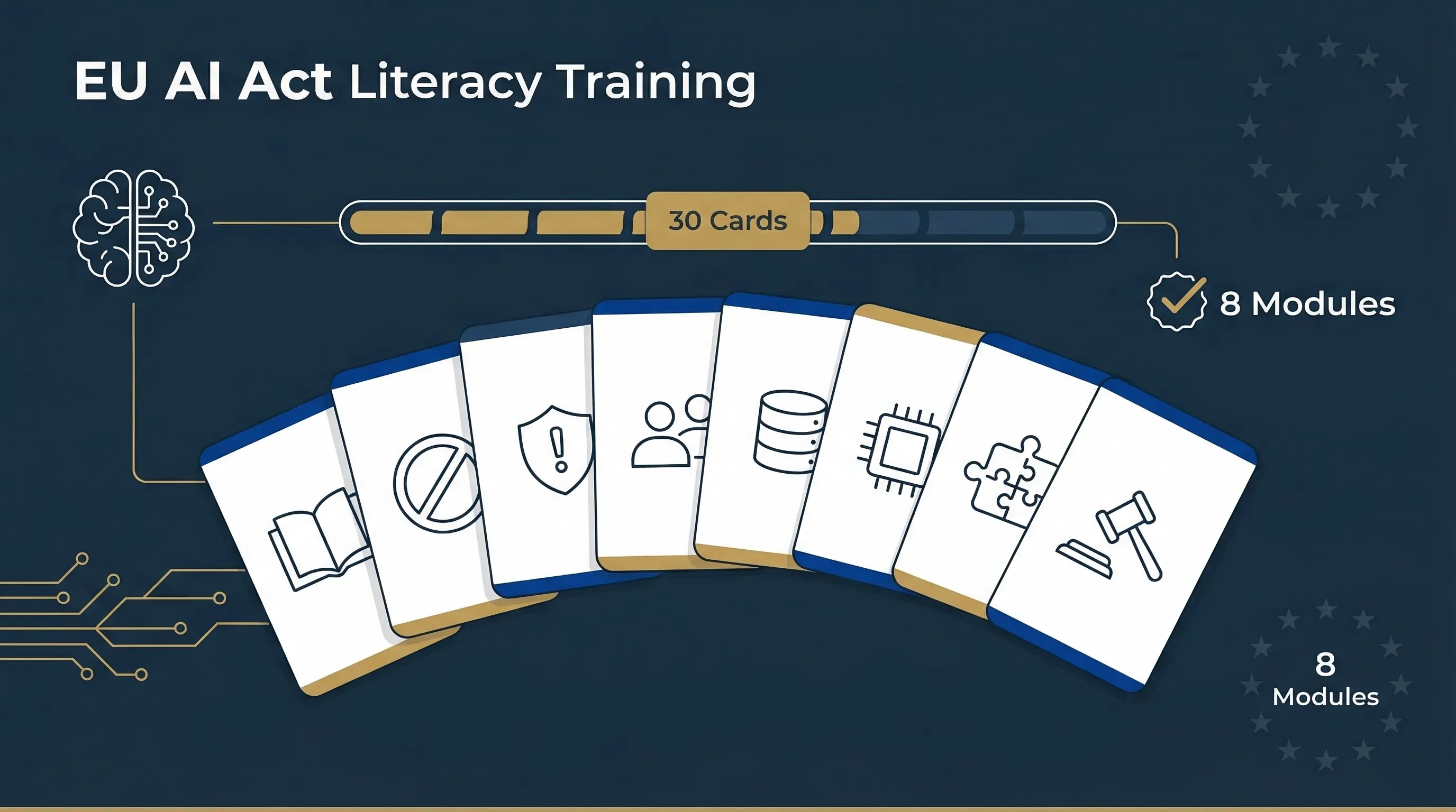 EU AI Act Literacy Flashcards interactive training tool with eight learning modules