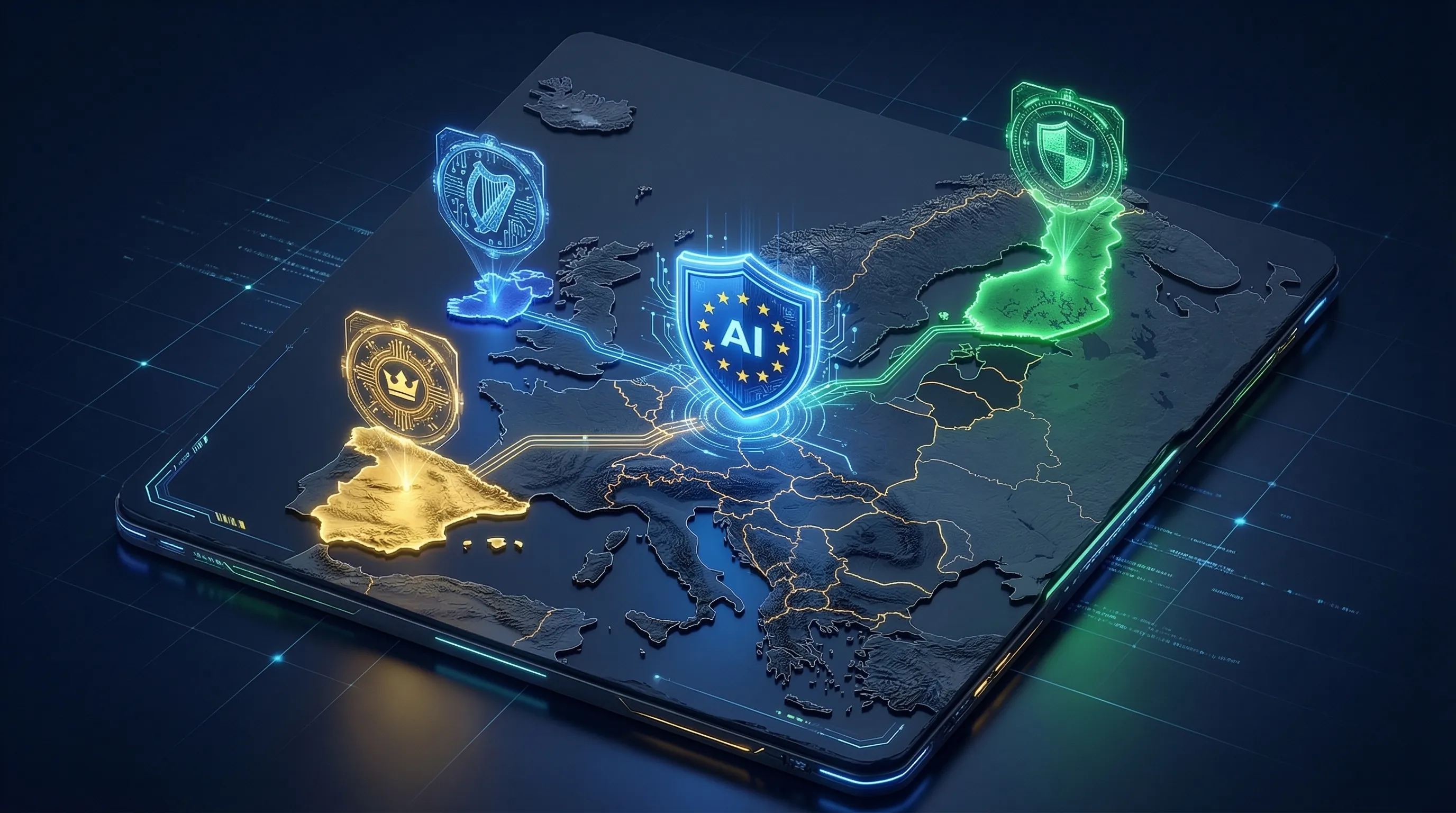 Map of Europe showing national AI Act enforcement signals and authority designation trends across EU Member States