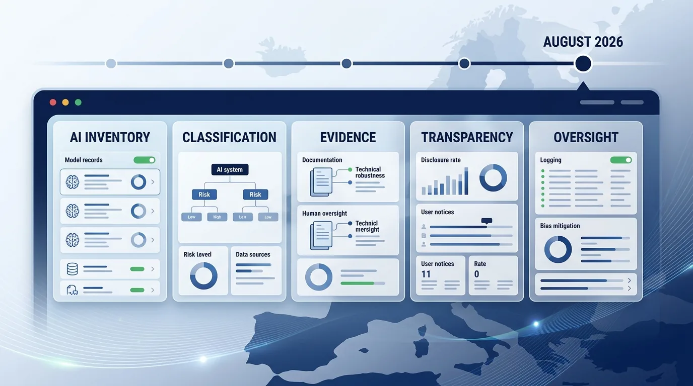 EU AI Act August 2026 deadline tracker for deployers with AI inventory and evidence controls
