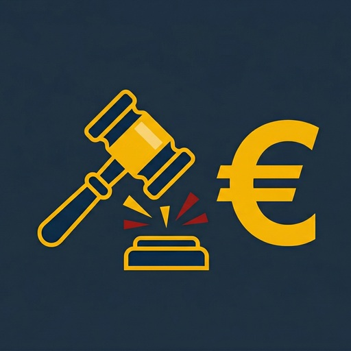 EU AI Act penalties and enforcement gavel with euro fines up to 35 million